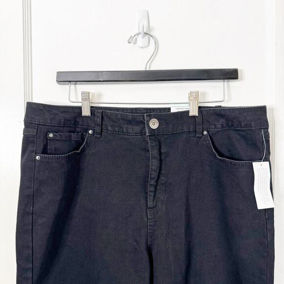 INC International Concepts Fashion Basics High Rise Crop Black Jeans Raw Hem NWT - Picture 2 of 14